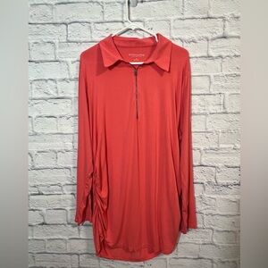 Soft Surroundings Women's Coral Zip-Up Top, 3XL